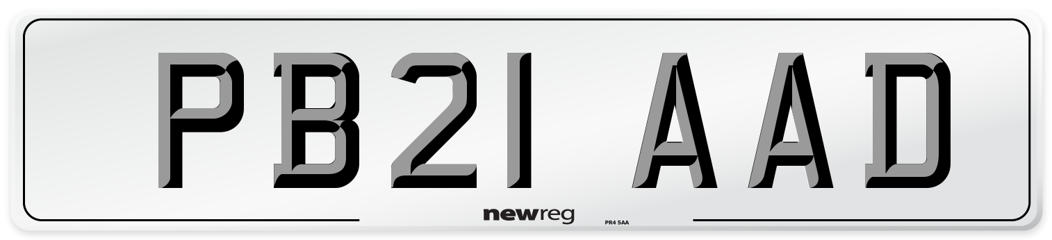 PB21 AAD Number Plate from New Reg